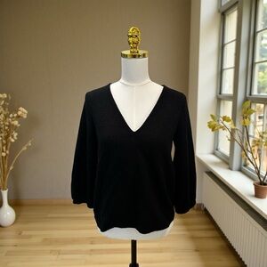 Madewell Texture and Thread Blouse Top Size‎ S Full Sleeve 100% Cotton Black NWT